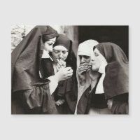 NUNS SMOKING VINTAGE PHOTO Card