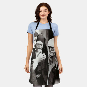 Nuns Smoking Vintage Photograph Apron