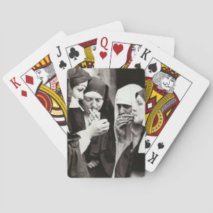 Nuns Smoking Vintage Photograph Poker Cards