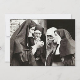 Nuns Smoking Vintage Photography  Invitation