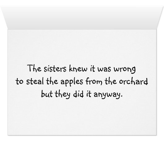 Nuns Stealing Apples Cards & Gifts (Inside Horizontal (Bottom))