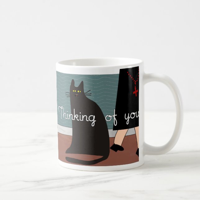 Nuns "Thinking of You" Cards & Gifts-Cat Design Coffee Mug (Right)