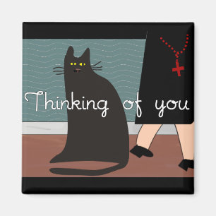 Nuns "Thinking of You" Cards & Gifts-Cat Design Magnet