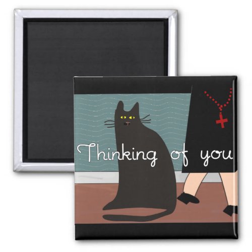 Nuns Thinking of You Cards  Gifts_Cat Design Magnet