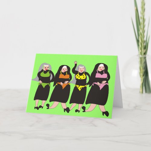 Nuns Wearing Bikinis Greeting Card