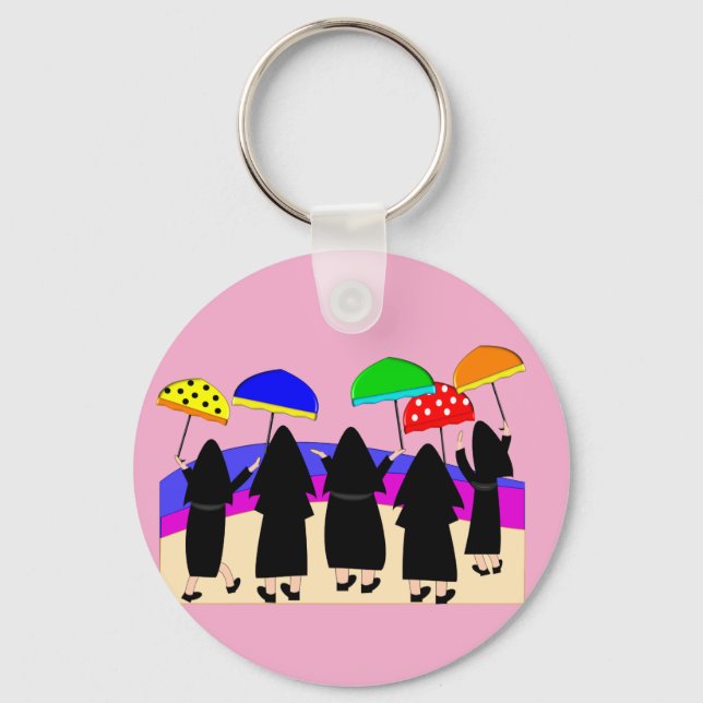 Nuns With Umbrellas "Expecting Rain" ll Keychain (Front)