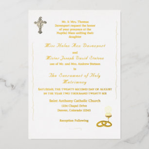 Nuptial Grace Catholic Wedding Invitation Foil Invitation