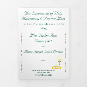 Nuptial Grace Catholic Wedding Tri-Fold Program