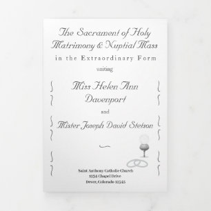 Nuptial Grace Catholic Wedding Tri-Fold Program