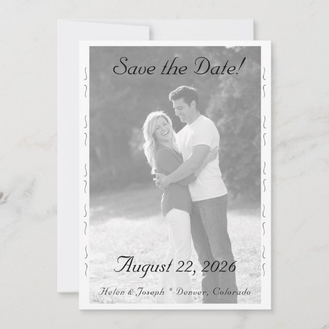 Nuptial Grace Wedding Flat Save The Date Card (Front)