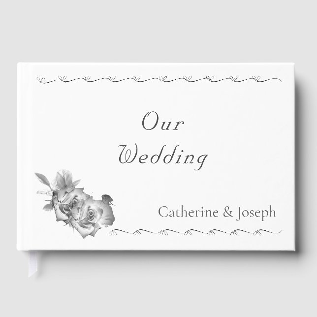 Nuptial Rose Catholic Wedding Guest Book (Front)