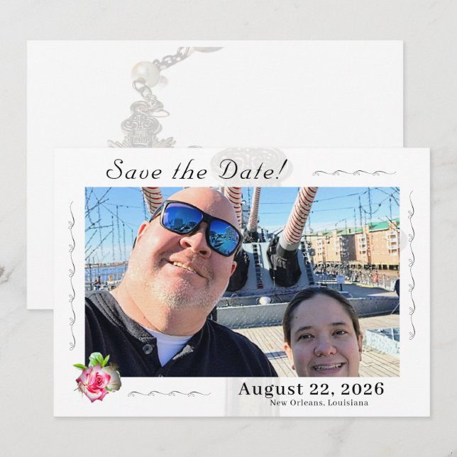 Nuptial Rose Catholic Wedding Save The Date (Front/Back)