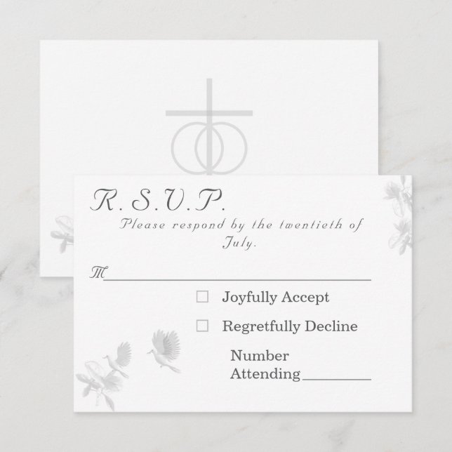 Nuptial Unity Catholic Wedding Response Card (Front/Back)