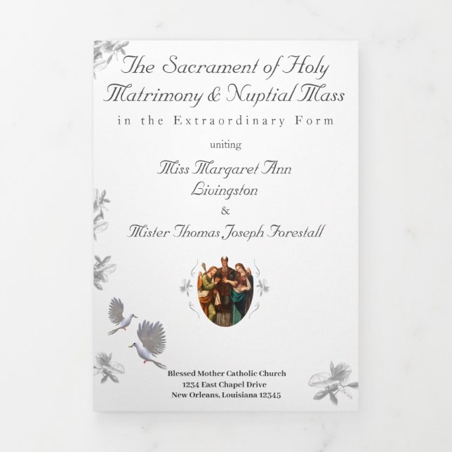 Nuptial Unity Latin MasTrifold Letter Fold Program (Cover)