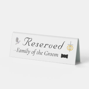 Nuptial Unity Reserved Wedding Sign (Groom)
