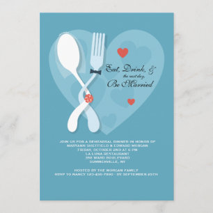 Nuptials Wedding Rehearsal Dinner Party Invitation