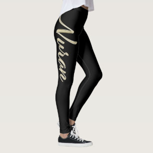 Nuran white gold Handwriting trousers Leggings