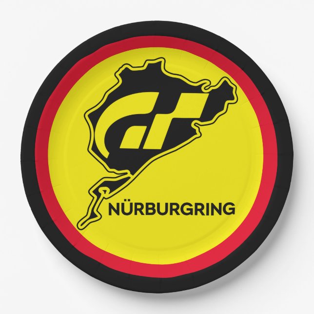 Nurburgring German Flag Germany Gran Turismo GT Paper Plates (Front)