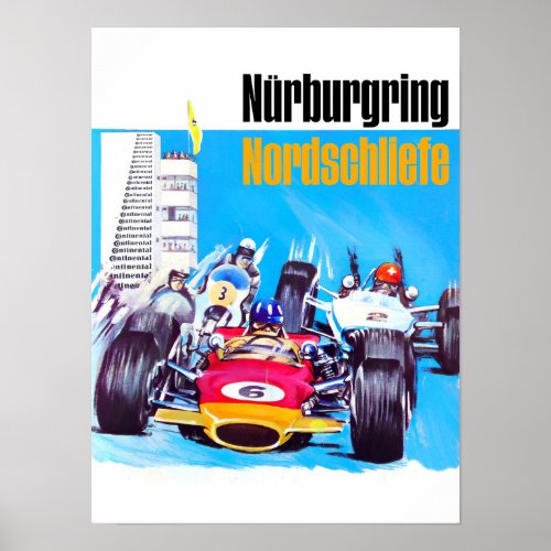 Nurburgring Grand Prix vintage car racing Poster