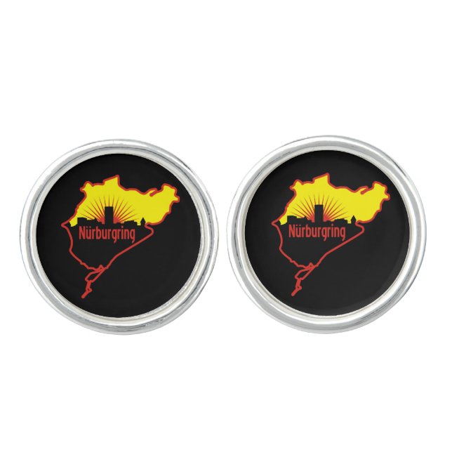 Nurburgring Nordschleife race track, Germany Cufflinks (Front)