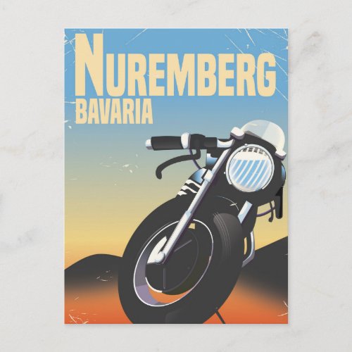 Nuremberg Bavaria Motorcycle vintage travel poste Postcard