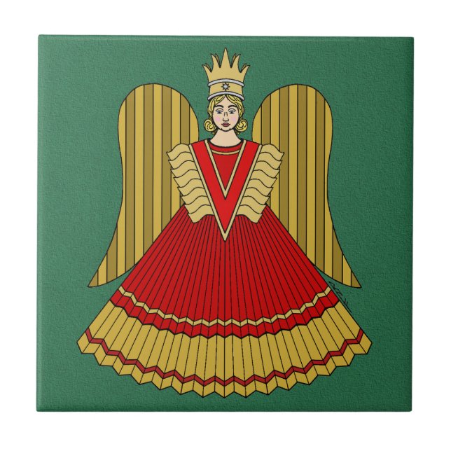 Nuremberg Christmas Angel Ceramic Tile (Front)