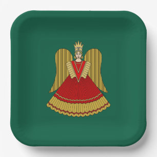 Nuremberg Christmas Angel Paper Plates