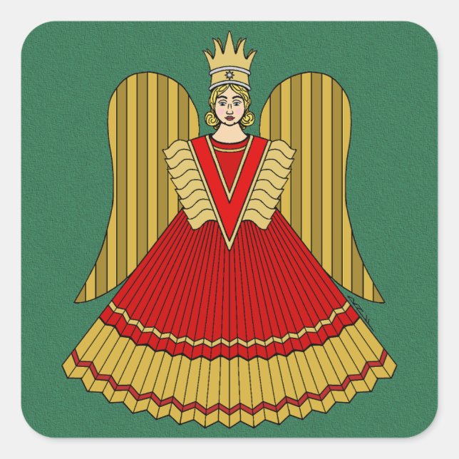 Nuremberg Christmas Angel Square Sticker (Front)