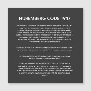 Nuremberg Code.  Acrylic Print Postcard