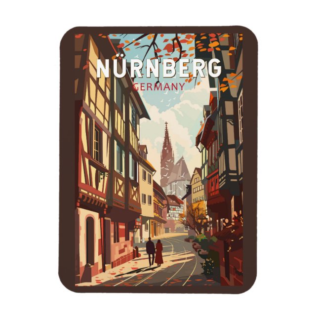 Nuremberg Germany Travel Art Vintage Magnet (Vertical)