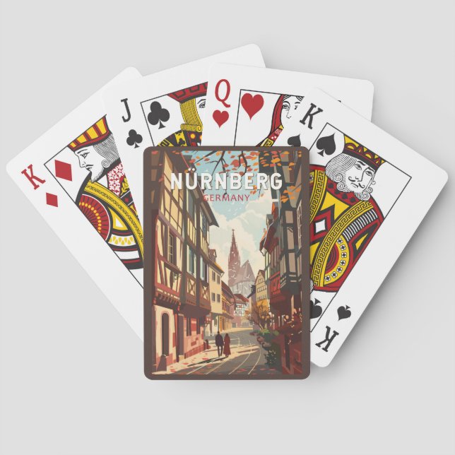 Nuremberg Germany Travel Art Vintage Poker Cards (Back)