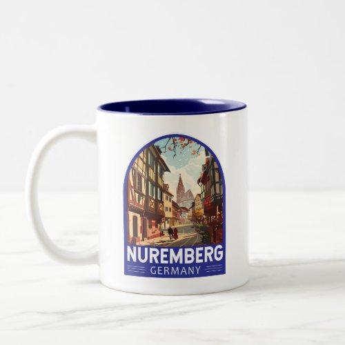 Nuremberg Germany Travel Art Vintage Two_Tone Coffee Mug