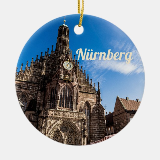 Nuremberg Hauptmarkt Nürnberg Bavaria Germany Ceramic Ornament (Front)