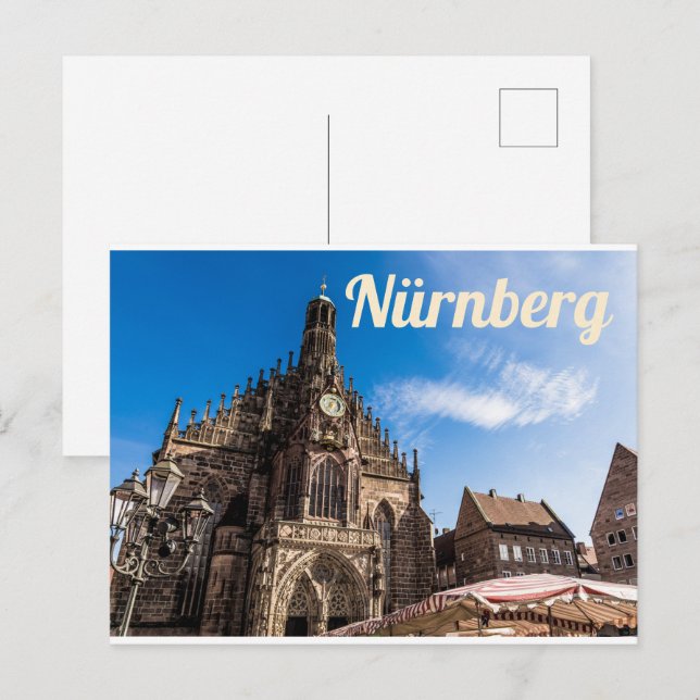 Nuremberg Hauptmarkt Nürnberg Bavaria Germany Holiday Postcard (Front/Back)
