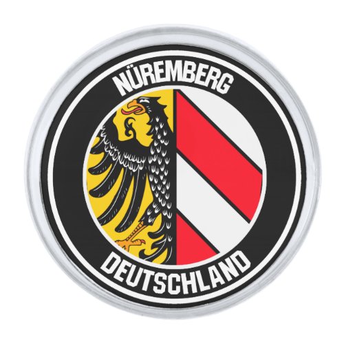 Nuremberg Round Emblem Silver Finish Lapel Pin