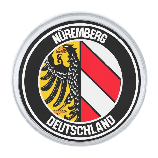 Nuremberg Round Emblem Silver Finish Lapel Pin (Front)
