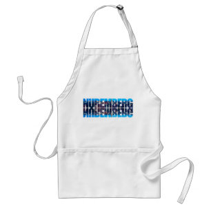Nuremberg text composed of night old town view adult apron