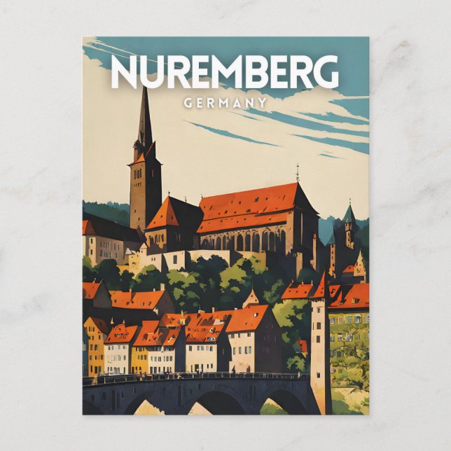 Nuremberg Travel Poster Postcard (Front)