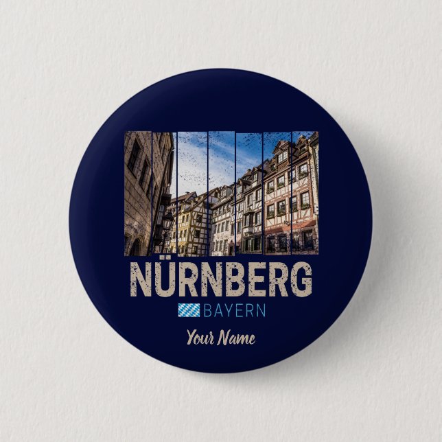 Nuremberg Vintage Bavaria Germany Souvenir Button (Front)