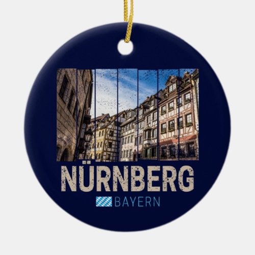 Nuremberg Vintage Bavaria Germany Souvenir Ceramic Ornament