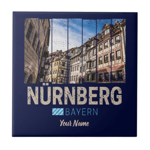 Nuremberg Vintage Bavaria Germany Souvenir Ceramic Tile