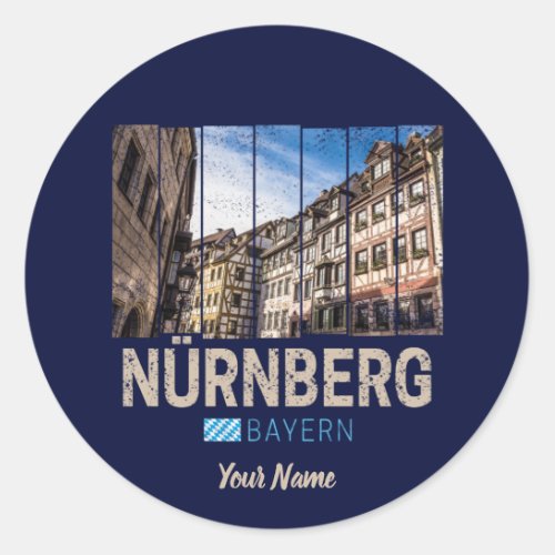 Nuremberg Vintage Bavaria Germany Souvenir Classic Round Sticker