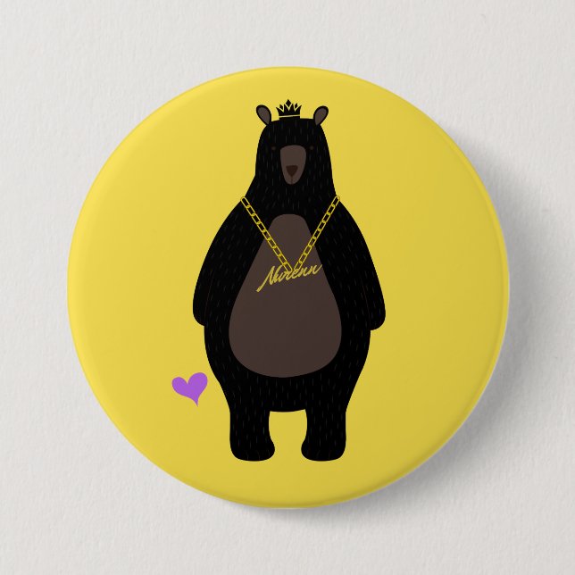 NurenN Black Bear Yellow Button (Front)
