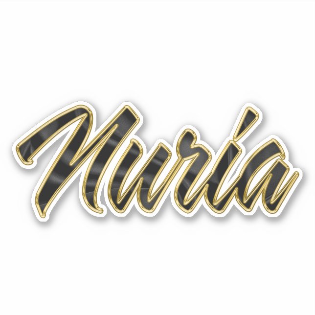 Nuria black gold lettering sticker (Front)