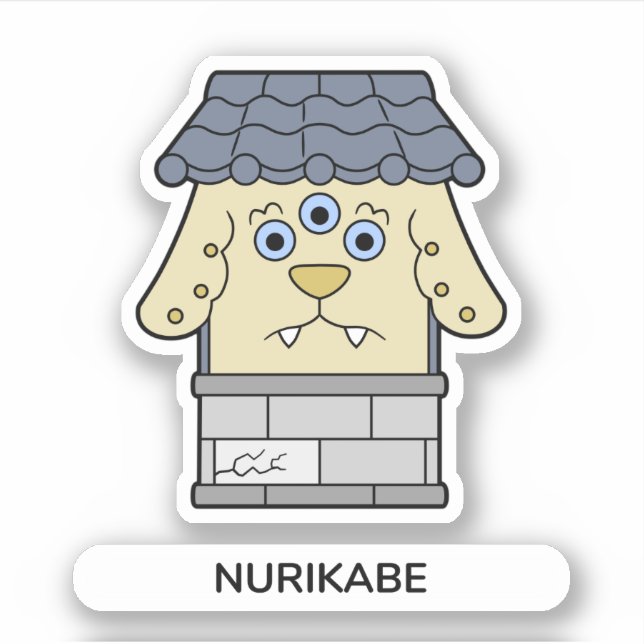 Nurikabe Wall Monster Yokai Sticker (Front)