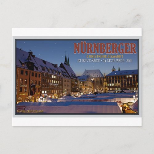 Nrnberg Christkindlesmarkt at Night Postcard