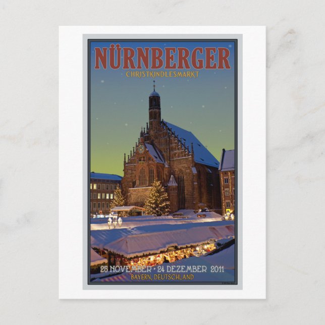 Nürnberg Frauenkirche & the Christkindlmarkt Postcard (Front)