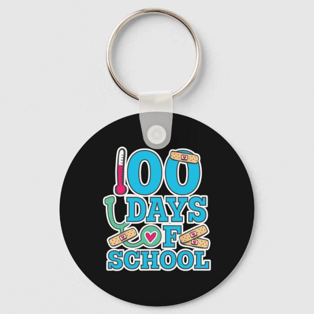 Nurse 100 Days Of School  Keychain (Front)