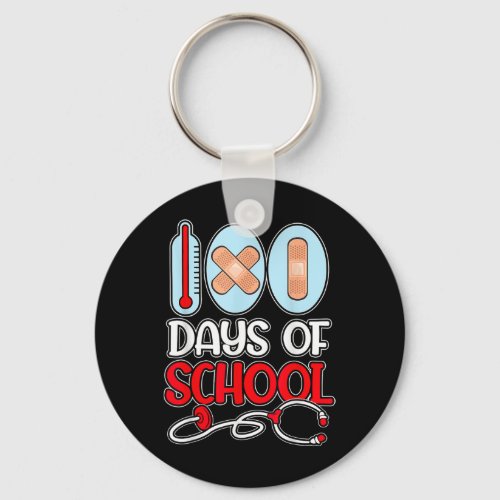 Nurse 100 Days Of School Love Stethoscope Nurse Li Keychain