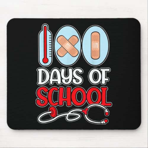 Nurse 100 Days Of School Love Stethoscope Nurse Li Mouse Pad